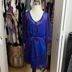 Express Purple + Royal Blue Snakeskin Dress